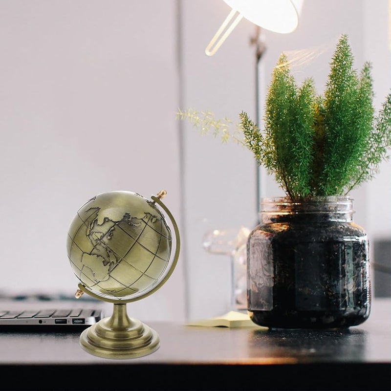 زخرفة مكتبية عالمية دوارة من البرونز العتيق لتزيين المكتب أو الدراسة أو المنزل - Image 3